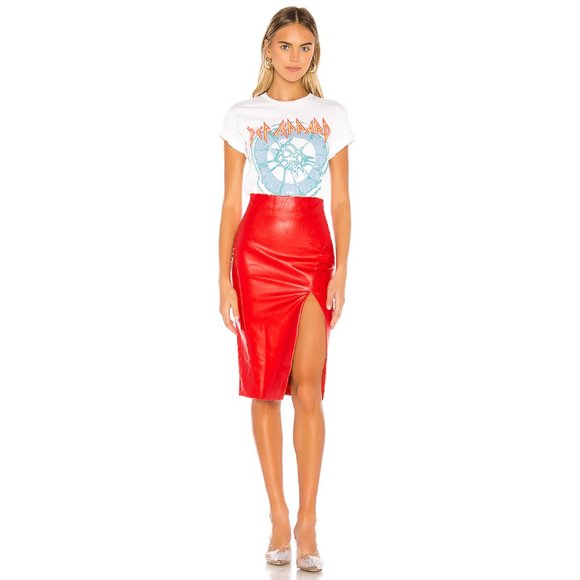 superdown Dresses & Skirts - NWT superdown Jezabel Faux Leather Midi Skirt Red